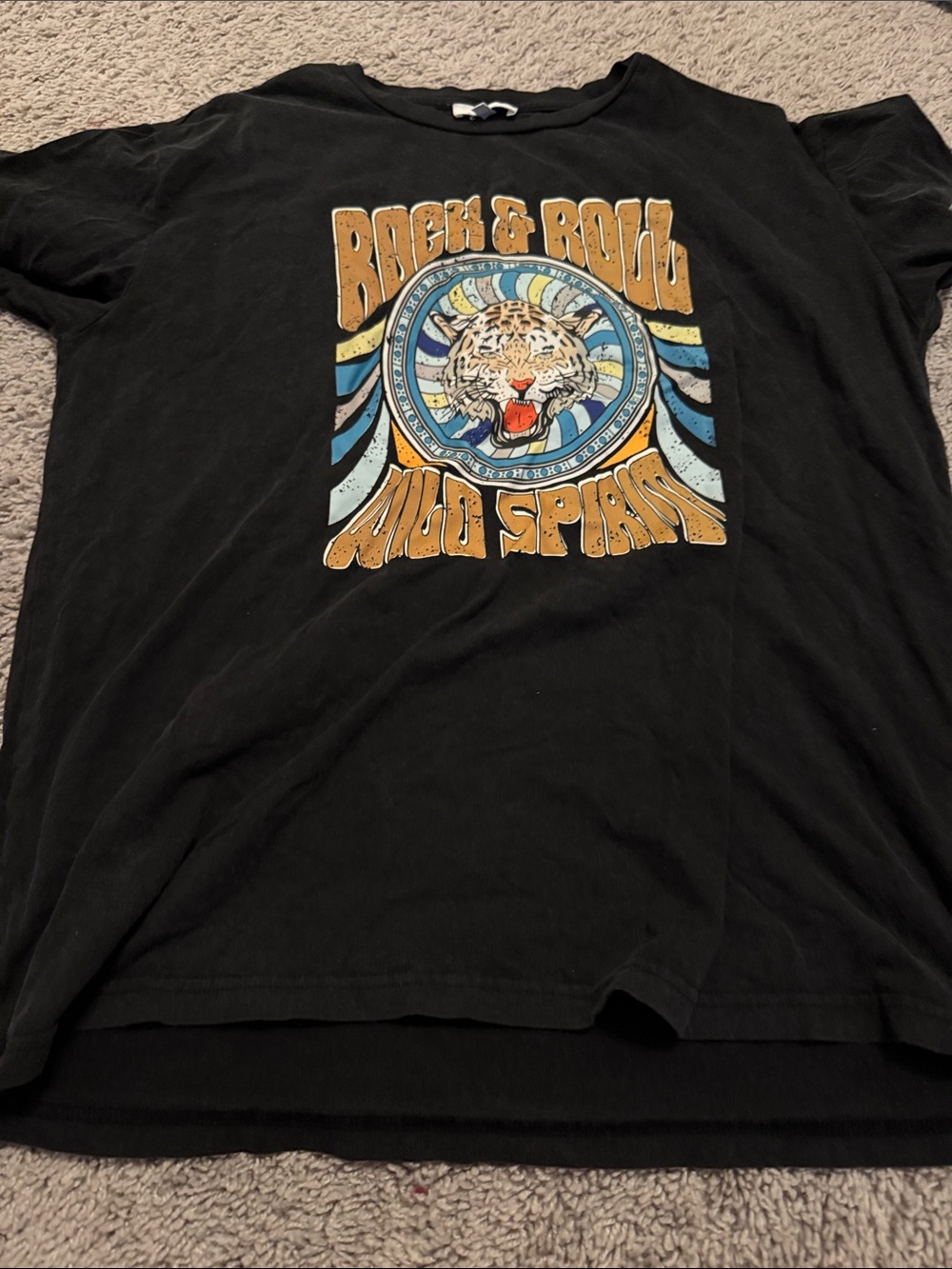 bohme Black Short Sleeve Tee with Vintage Tiger Graphic